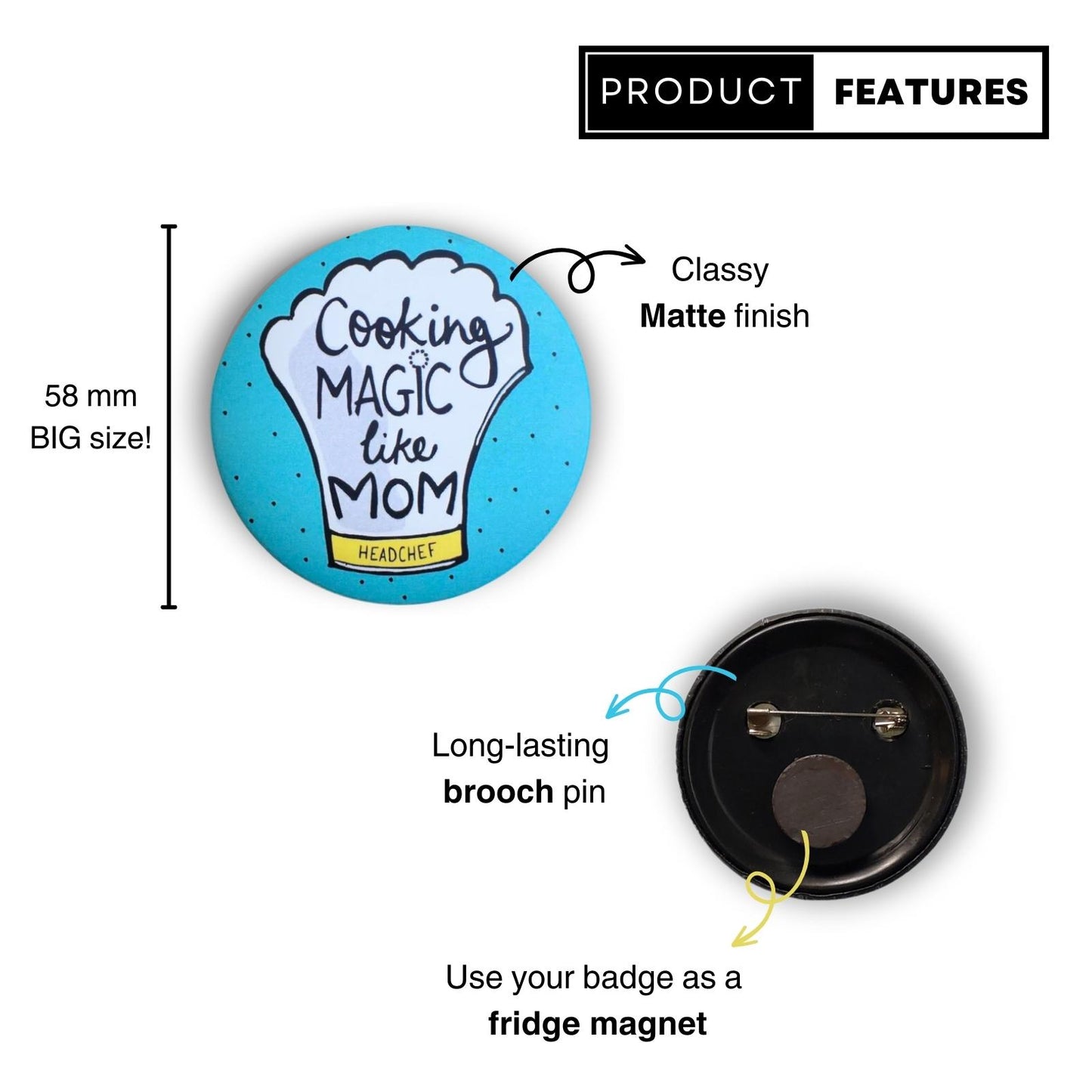 Cooking MAGIC like MOM! - Badge+Magnet