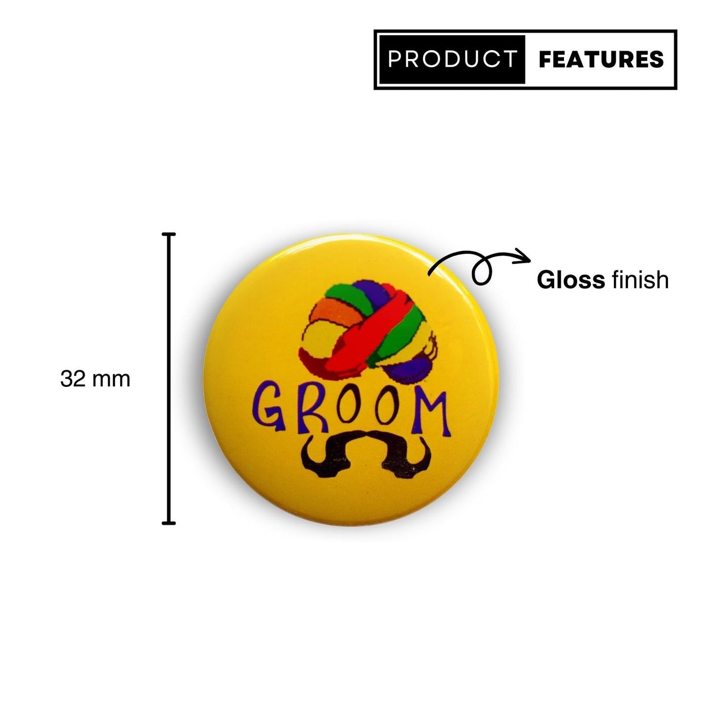 Groom! (Yellow) Badge