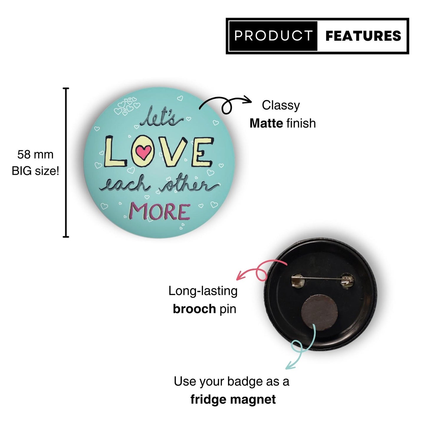 Let's LOVE more - Badge+Magnet