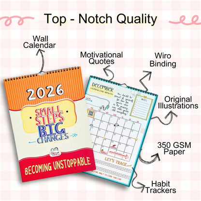 Small Steps, Big Changes - 2026 Wall Calendar with Launch Freebies