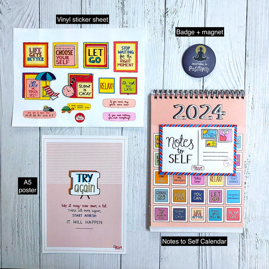 'Notes to Self' | 2024 Desk Calendar + LAUNCH FREEBIES!