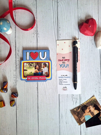 Super Power Pen and I Love You Photo Magnet - Valentines Day Gift