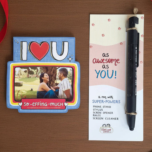 Super Power Pen and I Love You Photo Magnet - Valentines Day Gift