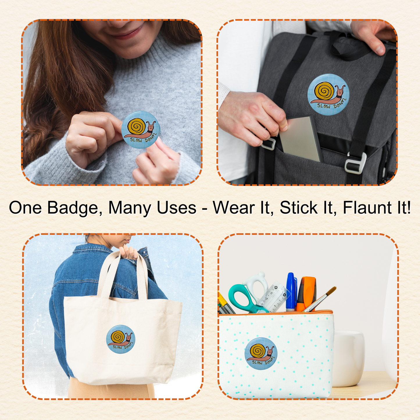 SLOW DOWN - Badge+Magnet Baar Baar Dekho