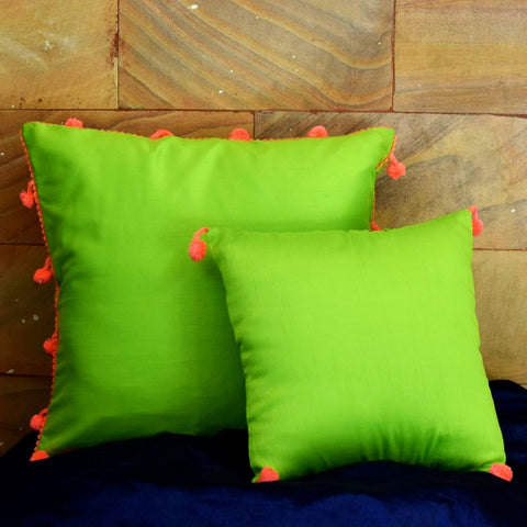 Pompom! Neon Green | Cushion Cover