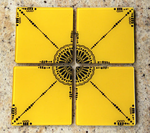 The Yellow Flower | Coaster - Set of 4