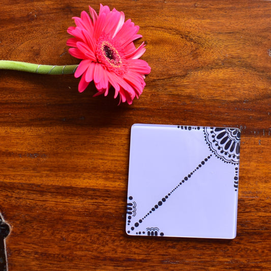 Purple and Black Doodle - Coaster