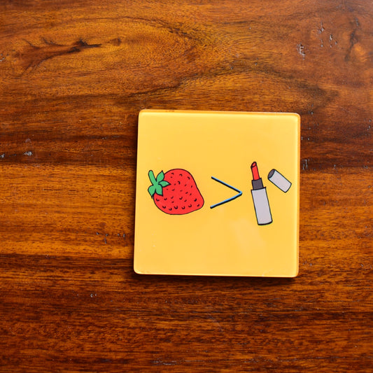 Strawberries over Lipsticks! - Coaster