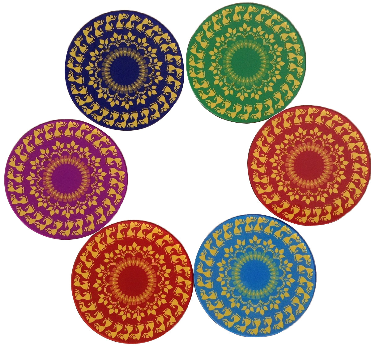 The Colourful Warli - Coaster - Set of 6
