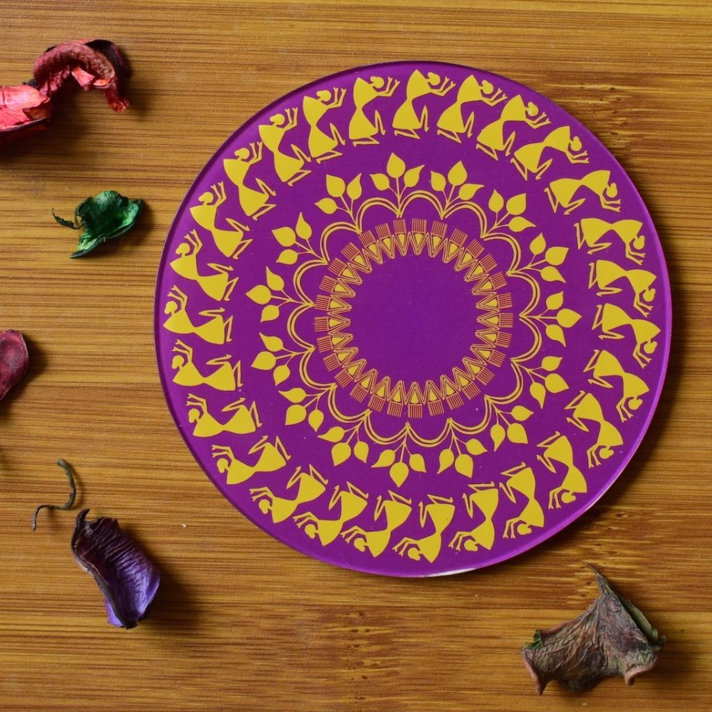Warli - Purple - Coaster